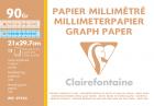 Clairefontaine 93550C Paquet Papier Vélin Millimétré - 50 Feuilles Papier  Millimétré Brun - 50x65 cm 90g - Idéal pour les Travaux Géométriques et les
