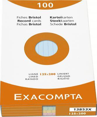 Fiches bristol couleurs assorties 5x5 perforées Exacompta