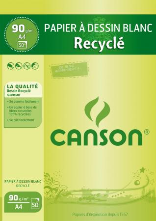 Canson - La Pochette C à Grain - Papier à dessin - A4 - 125 g/m² - 12  feuilles - Blanc