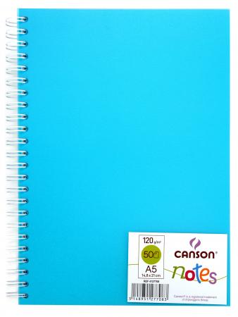 Canson C204127708 - Carnet de notes 50 feuilles A5 120g/m², couv. polypro  coloris bleu