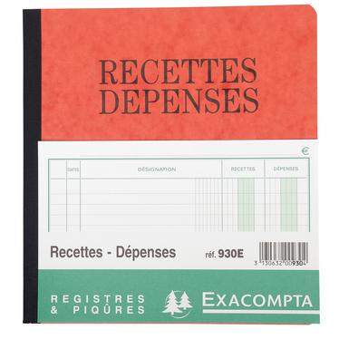 Exacompta 930E - Registre Recettes-Dépenses, 21x19 80p.