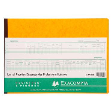 Exacompta Piqûre de 80 pages recettes/dépenses format 32 x 19,5 cm