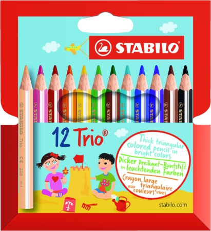 Crayons de couleur triangulaires - étui de 12