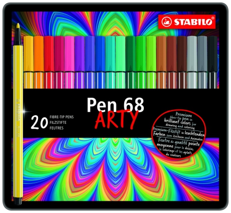 Feutre Pen 68 metallic Boîte métal 6 couleurs