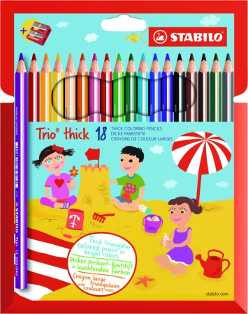 Stabilo Etui 12 crayons de couleurs assorties triangulaire
