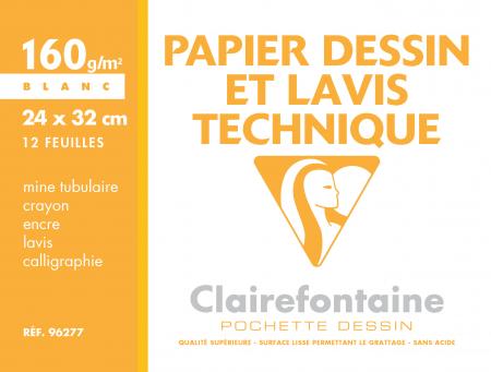 Papier à dessin-A4-Blanc-120g/m2-Pochette de 12 - Prix en Algérie
