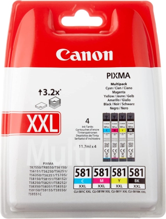 Cartouche d'encre cyan à haut rendement Canon CLI-581XXL