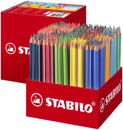 Stabilo Etui 12 crayons de couleurs assorties triangulaire