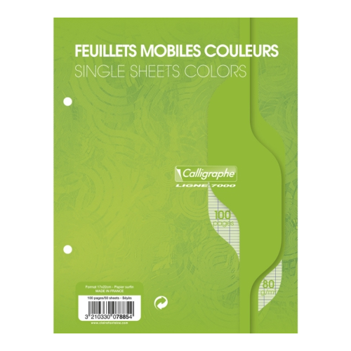 CLAIREFONTAINE Lot de 5 Etuis de 100 Feuillets mobiles couleur Format CLAIREFONTAINE Lot de 5 Etuis de 100 Feuillets mobiles couleur Format