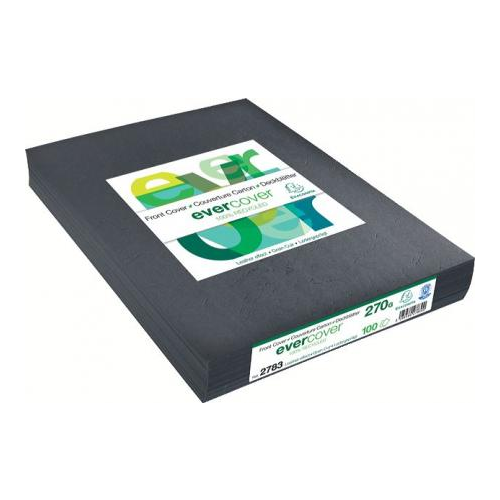 Paquet De 100 Plats FOREVER Carte 270g/m² Grain Cuir Bleu Foncé - Couvertures Pour Reliure A4