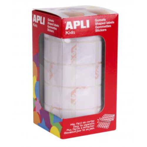 Rouleau De Gommettes Carrées Vertes Apli Agipa - 20x20 Mm - 1770 Pièces