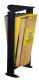 Corbeille sur pied Arkea bois - 2 x 60l - gris manganse / gris ciment - RAL 7033 / jaune colza - RAL 1021,image 1