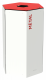 Corbeille de tri sélectif Hexatri, avec serrure - métal - 50l - blanc / rouge signalisation - RAL 3020,image 1