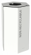 Corbeille de tri sélectif Hexatri, avec serrure - autres déchets - 50l - blanc / gris clair - RAL 9022,image 1