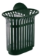 Corbeille  poser Tulipe, avec totem - 2x60l - vert mousse - RAL 6005,image 1
